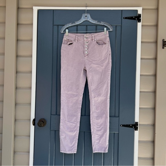 Free People Purple Corduroy Button Fly  Women Size 26 - Picture 2 of 8